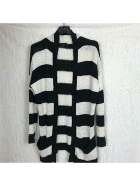 Talulah Black And White Striped Open Cardigan Size S